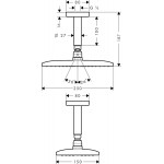 Потолочная душевая лейка Hansgrohe Raindance E 240 AIR 1JET с держателем